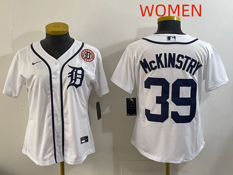 Women Detroit Tigers #39 Mckinstry White Game Nike MLB Jersey style 002->women mlb jersey->Women Jersey